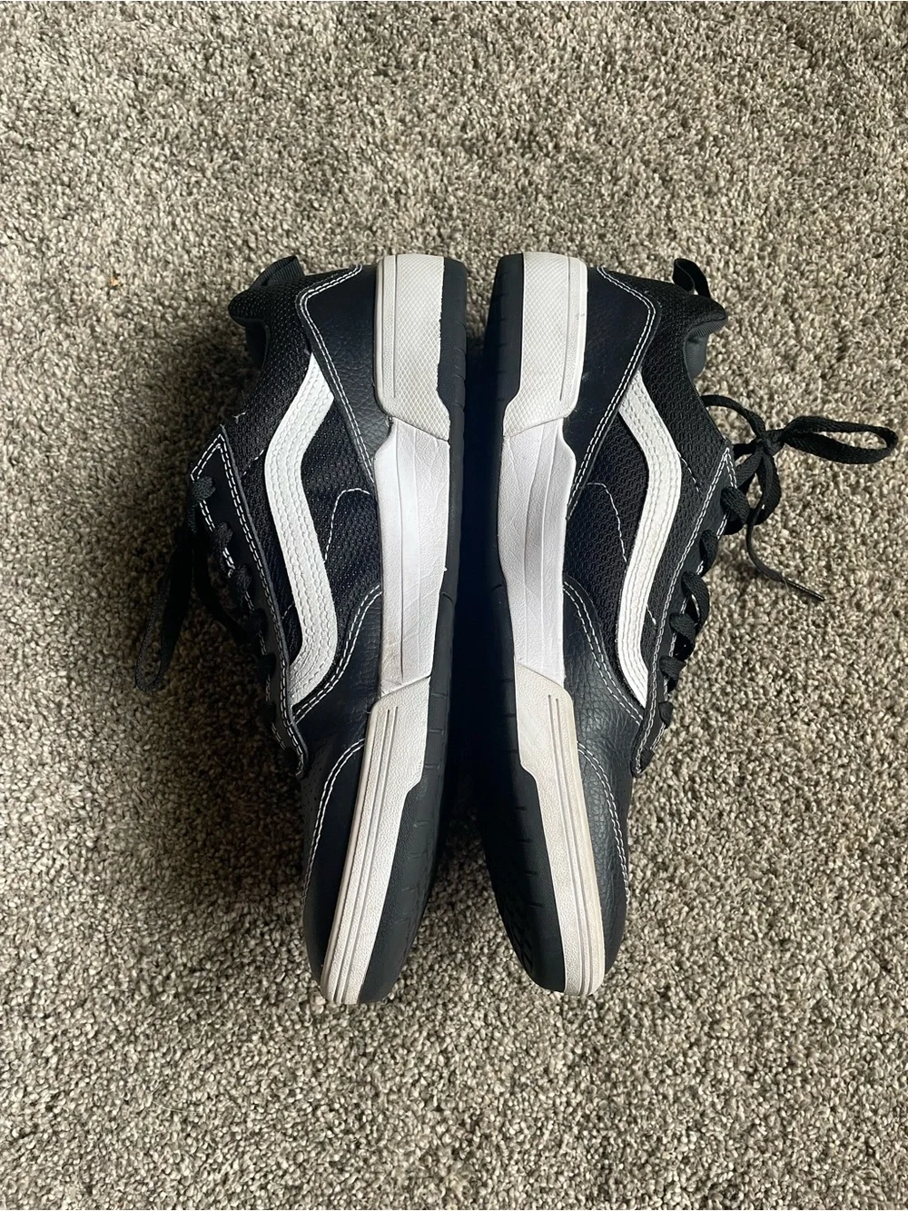 Vans Black and White Leather Old Skool Sneakers Soze 9